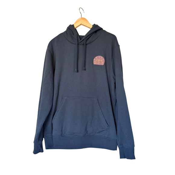 Prana Other - Prana Mens Born From The Experience Graphic Hoodie Navy Blue Gorpcore Sz Medium